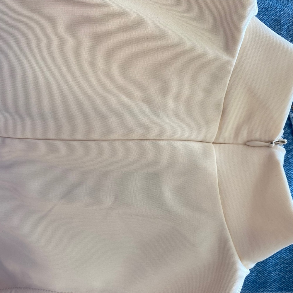 Small Zara Nude/Beige High Neck top with front and back string detail RUNS SMALL - Picture 6 of 6